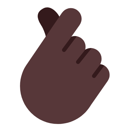 Hand With Index Finger And Thumb Crossed Flat Dark Emoji from Fluent Emoji Flat Set