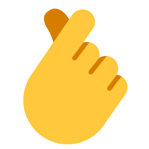 Hand With Index Finger And Thumb Crossed Flat Default Emoji from Fluent Emoji Flat Set