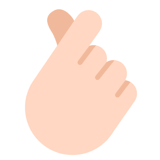 Hand With Index Finger And Thumb Crossed Flat Light Element from Fluent Emoji Flat Set