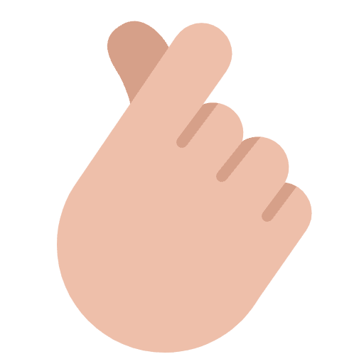 Hand With Index Finger And Thumb Crossed Flat Medium Light Emoji from Fluent Emoji Flat Set