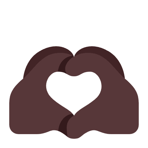 Heart Hands Flat Dark Emoji from Fluent Emoji Flat Set