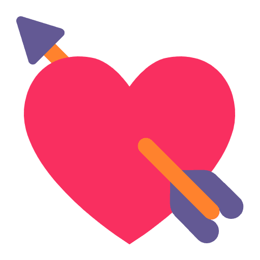 Heart With Arrow Flat Emoji from Fluent Emoji Flat Set