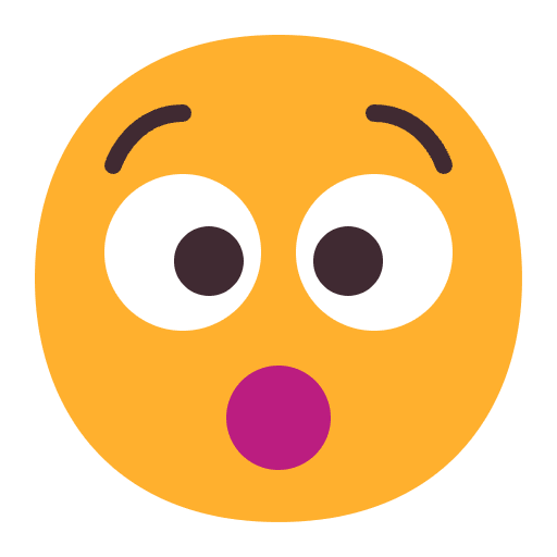 Hushed Face Flat Emoji from Fluent Emoji Flat Set