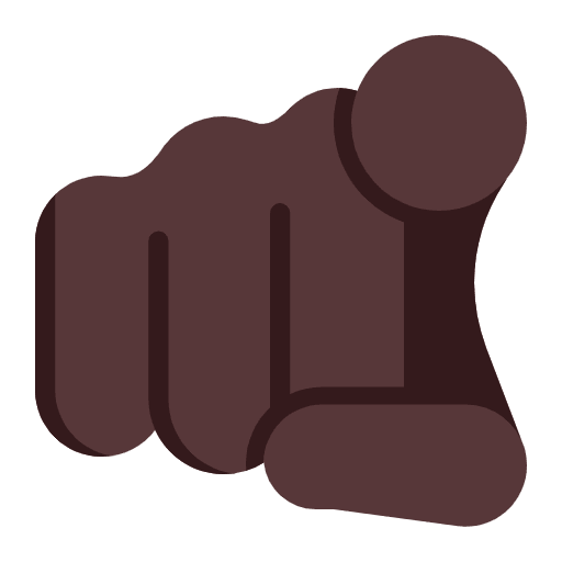 Index Pointing At The Viewer Flat Dark Emoji from Fluent Emoji Flat Set