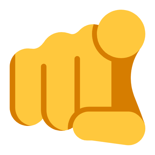 Index Pointing At The Viewer Flat Default Emoji from Fluent Emoji Flat Set