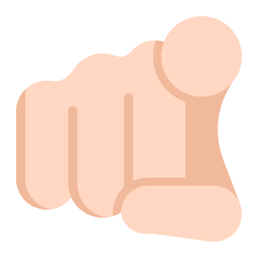 Index Pointing At The Viewer Flat Light Emoji from Fluent Emoji Flat Set
