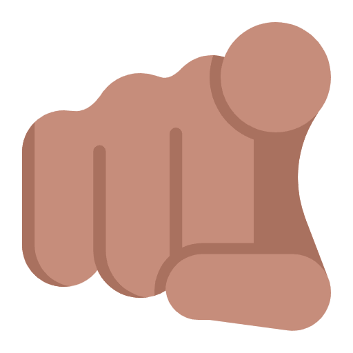 Index Pointing At The Viewer Flat Medium Emoji from Fluent Emoji Flat Set