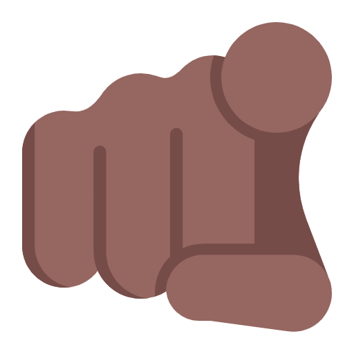 Index Pointing At The Viewer Flat Medium Dark Emoji from Fluent Emoji Flat Set
