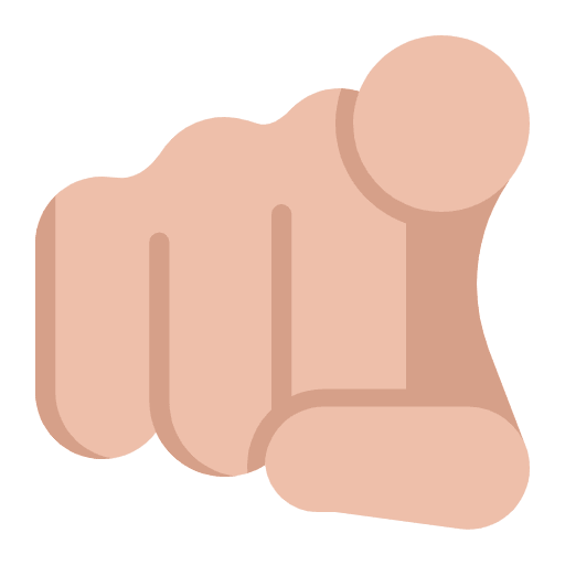Index Pointing At The Viewer Flat Medium Light Emoji from Fluent Emoji Flat Set