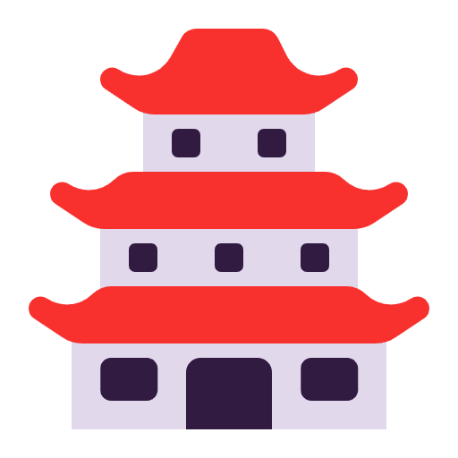 Japanese Castle Flat Emoji from Fluent Emoji Flat Set