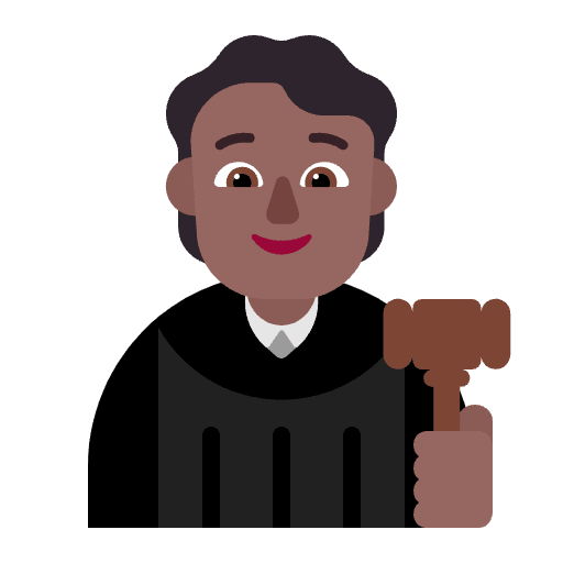 Judge Flat Medium Dark Emoji from Fluent Emoji Flat Set