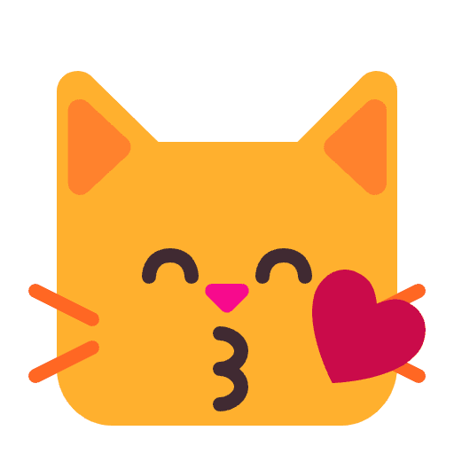 Kissing Cat Flat Emoji from Fluent Emoji Flat Set