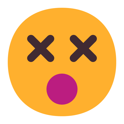 Knocked Out Face Flat Emoji from Fluent Emoji Flat Set