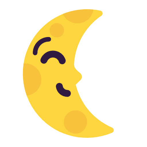 Last Quarter Moon Face Flat Emoji from Fluent Emoji Flat Set