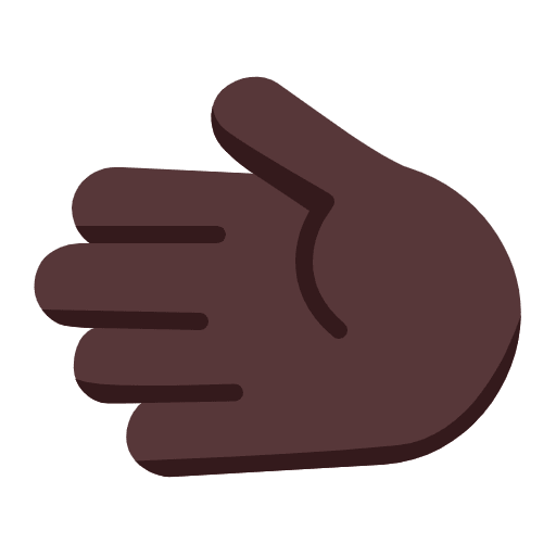 Leftwards Hand Flat Dark Emoji from Fluent Emoji Flat Set