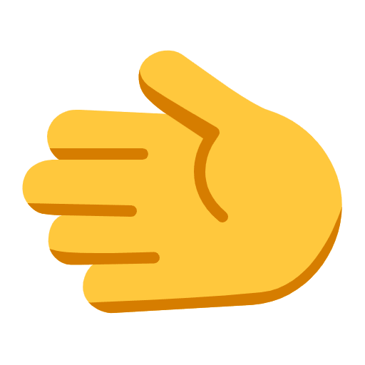 Leftwards Hand Flat Default Emoji from Fluent Emoji Flat Set