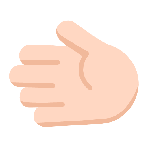 Leftwards Hand Flat Light Emoji from Fluent Emoji Flat Set