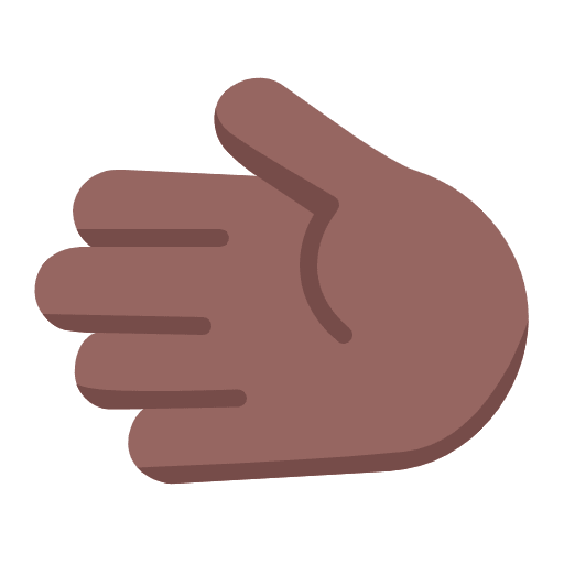 Leftwards Hand Flat Medium Dark Emoji from Fluent Emoji Flat Set