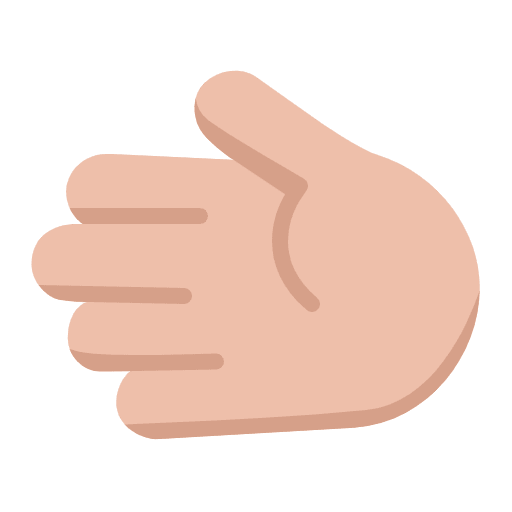 Leftwards Hand Flat Medium Light Emoji from Fluent Emoji Flat Set
