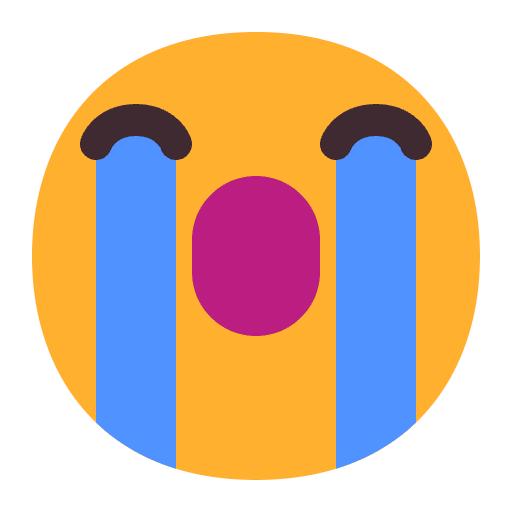 Loudly Crying Face Flat Emoji from Fluent Emoji Flat Set
