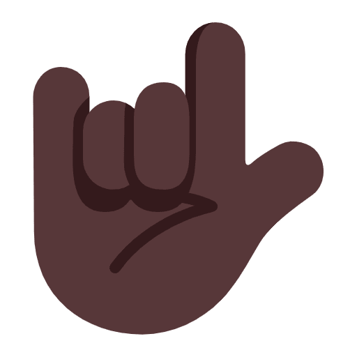 Love You Gesture Flat Dark Emoji from Fluent Emoji Flat Set