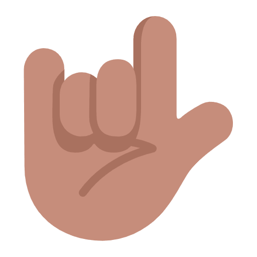Love You Gesture Flat Medium Emoji from Fluent Emoji Flat Set