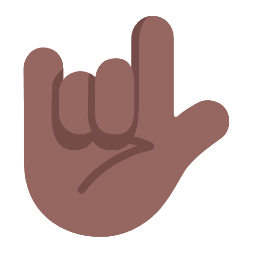 Love You Gesture Flat Medium Dark Emoji from Fluent Emoji Flat Set