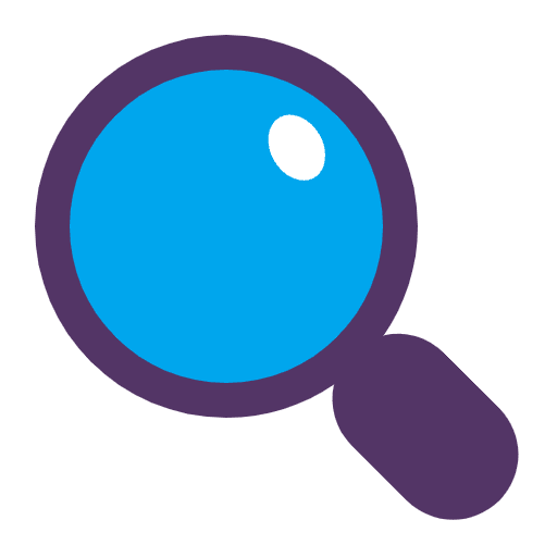 Magnifying Glass Tilted Left Flat Emoji from Fluent Emoji Flat Set