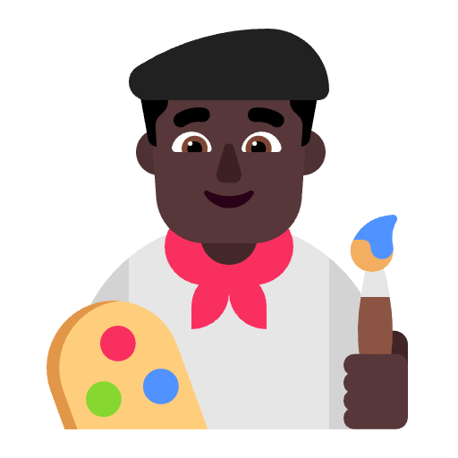 Man Artist Flat Dark Emoji from Fluent Emoji Flat Set