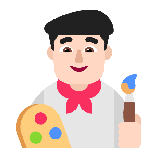Man Artist Flat Light Emoji from Fluent Emoji Flat Set