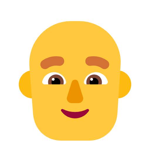 Man Bald Flat Default Emoji from Fluent Emoji Flat Set