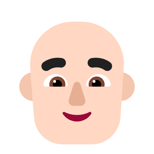 Man Bald Flat Light Emoji from Fluent Emoji Flat Set
