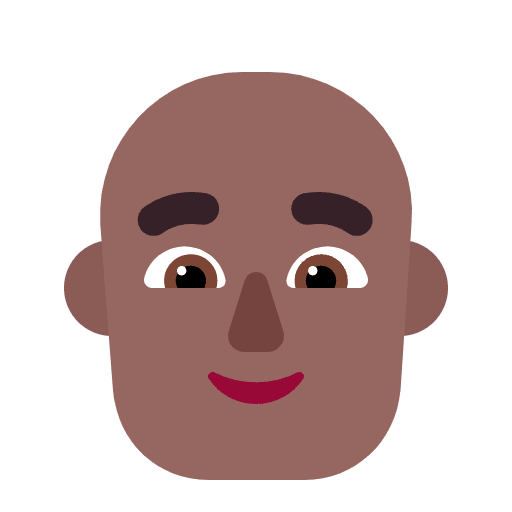 Man Bald Flat Medium Dark Element from Fluent Emoji Flat Set