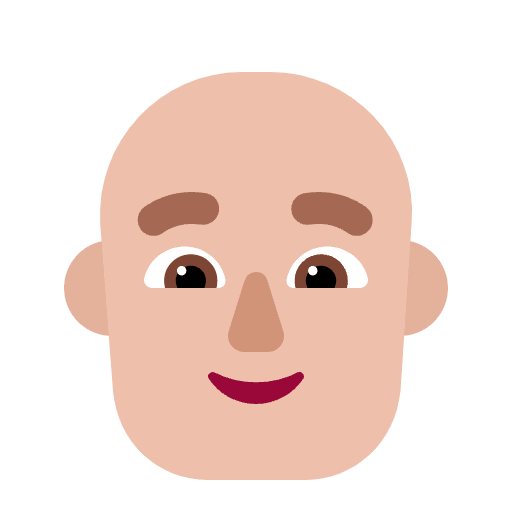 Man Bald Flat Medium Light Element from Fluent Emoji Flat Set