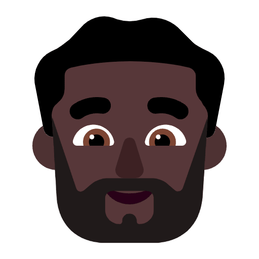 Man Beard Flat Dark Emoji from Fluent Emoji Flat Set