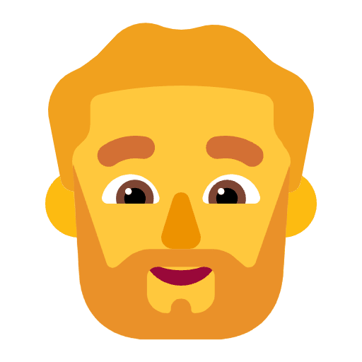 Man Beard Flat Default Emoji from Fluent Emoji Flat Set