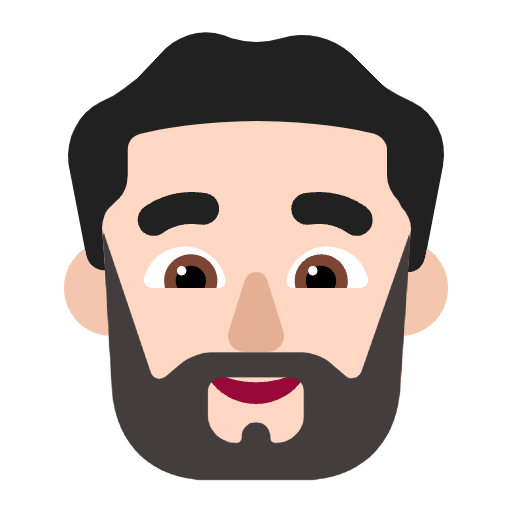 Man Beard Flat Light Emoji from Fluent Emoji Flat Set