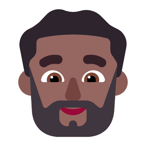 Man Beard Flat Medium Dark Element from Fluent Emoji Flat Set