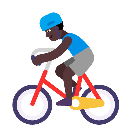 Man Biking Flat Dark Element from Fluent Emoji Flat Set