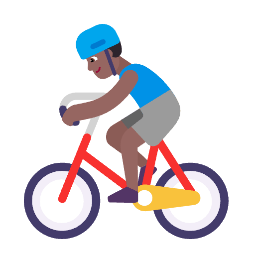 Man Biking Flat Medium Dark Emoji from Fluent Emoji Flat Set
