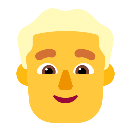 Man Blonde Hair Flat Default Emoji from Fluent Emoji Flat Set