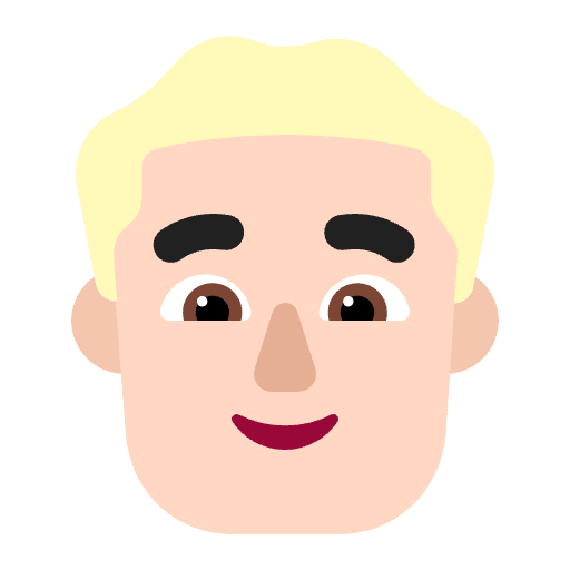 Man Blonde Hair Flat Light Emoji from Fluent Emoji Flat Set