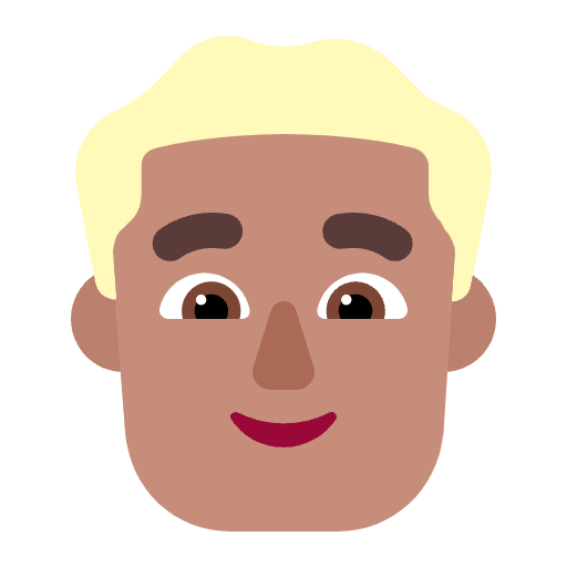 Man Blonde Hair Flat Medium Emoji from Fluent Emoji Flat Set