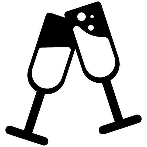 Clinking Glasses High Contrast Element from Fluent Emoji High Contrast Set