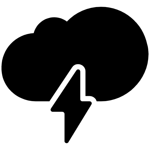 Cloud With Lightning High Contrast Emoji from Fluent Emoji High Contrast Set