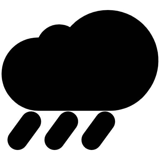 Cloud With Rain High Contrast Emoji from Fluent Emoji High Contrast Set