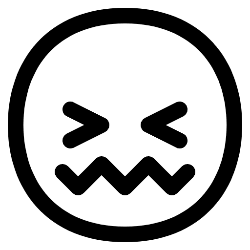 Confounded Face High Contrast Emoji from Fluent Emoji High Contrast Set