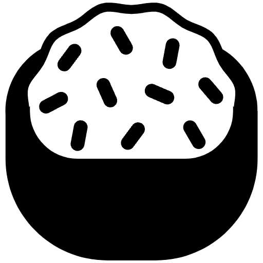 Cooked Rice High Contrast Emoji from Fluent Emoji High Contrast Set