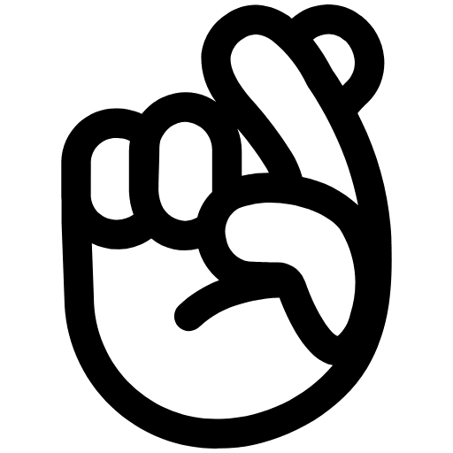 Crossed Fingers High Contrast Default Emoji from Fluent Emoji High Contrast Set