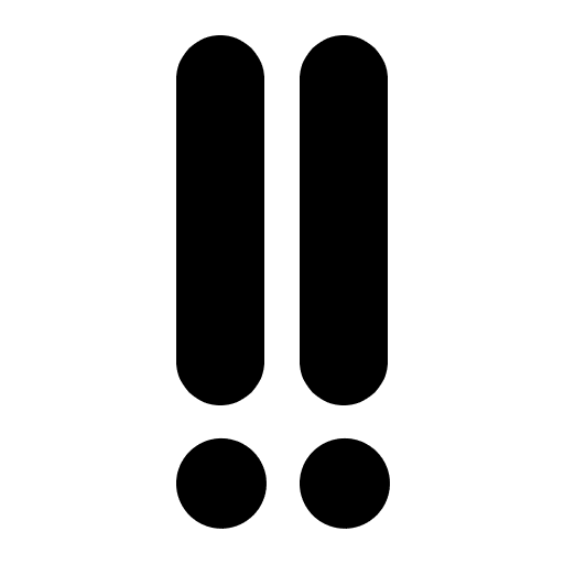 Double Exclamation Mark High Contrast Element from Fluent Emoji High Contrast Set